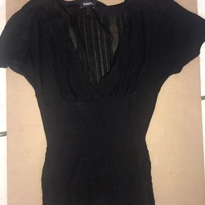 Bebe Black vneck Top Small